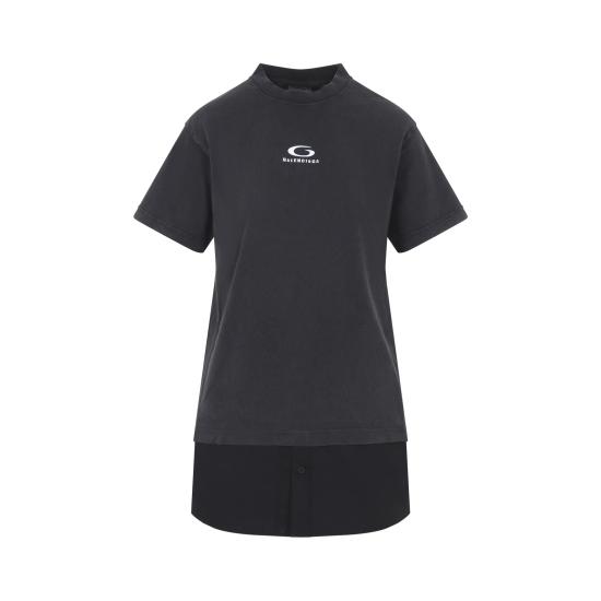 26SS 발렌시아가 미디 원피스 858621TTVU29374 BLACK DOM