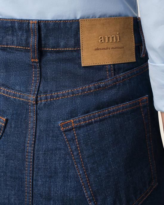 26SS 아미 코튼 롱 스커트 FSK467DE0122402 INDIGO DOM - AMI