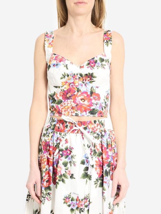 26SS 돌체앤가바나 민소매 티셔츠 F7BB1THS5UU HA5ZO Mazz fiori f bianco