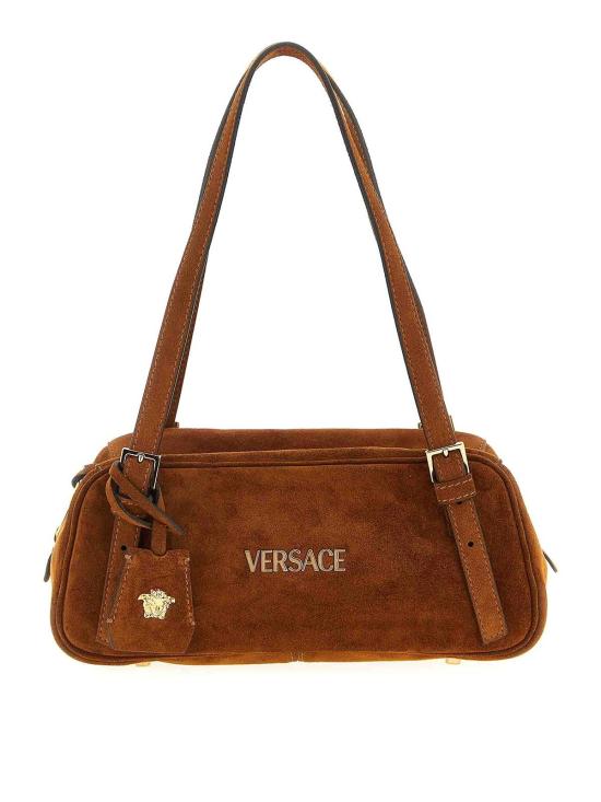 26SS 베르사체 VERSACE TAG 스웨이드 볼링백 10157921A098921NG8V Brown