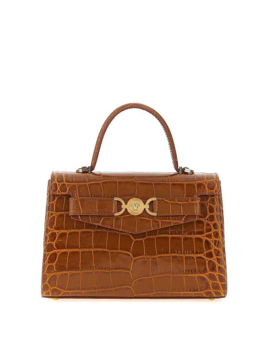 26SS 베르사체 메두사 95 크록 이펙트 탑 핸들 백 10138231A087241NF2V Brown