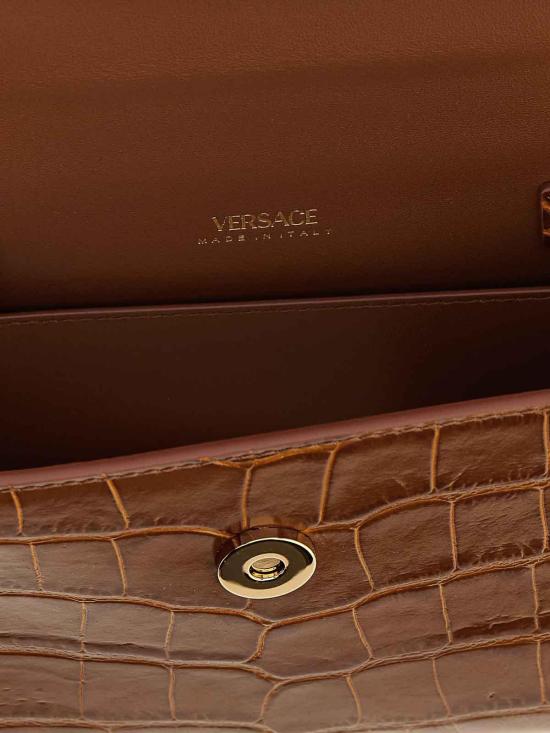 26SS 베르사체 메두사 95 스몰 크록 이펙트 탑 핸들 백 10138241A087241NF2V Brown - VERSACE