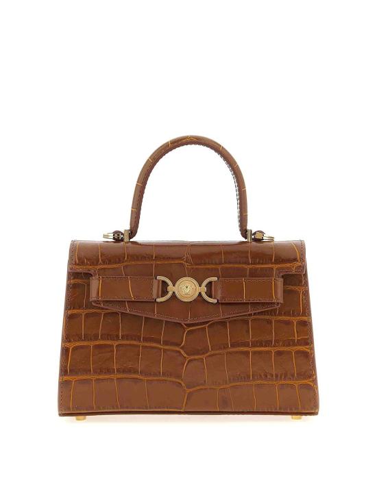26SS 베르사체 메두사 95 스몰 크록 이펙트 탑 핸들 백 10138241A087241NF2V Brown