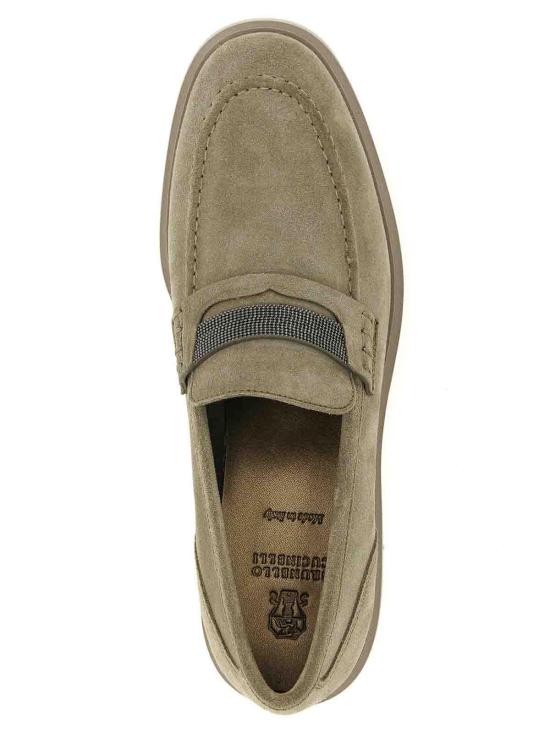 26SS 브루넬로 쿠치넬리 모닐레 디테일 스웨이드 페니 로퍼 MZSFG2370C8850 Beige - BRUNELLO CUCINELLI