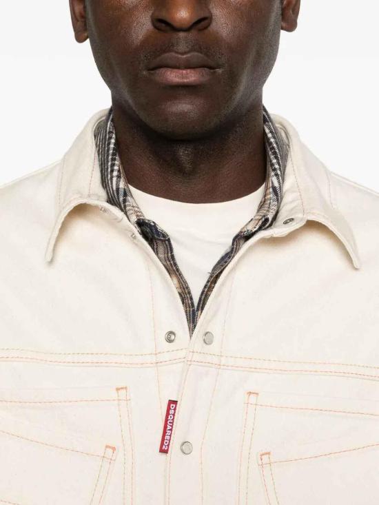 25FW 디스퀘어드2 긴팔 셔츠 S71DM0831D35490102 Cream - DSQUARED2