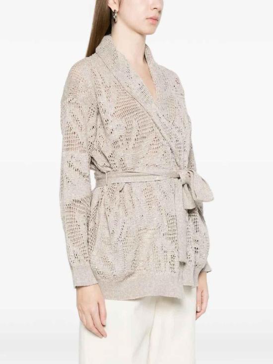 26SS 브루넬로 쿠치넬리 대즐링 워터 릴리 가디건 MDT771006C1600 Beige - BRUNELLO CUCINELLI