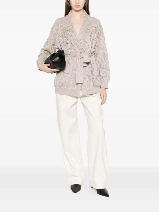 26SS 브루넬로 쿠치넬리 대즐링 워터 릴리 가디건 MDT771006C1600 Beige - BRUNELLO CUCINELLI