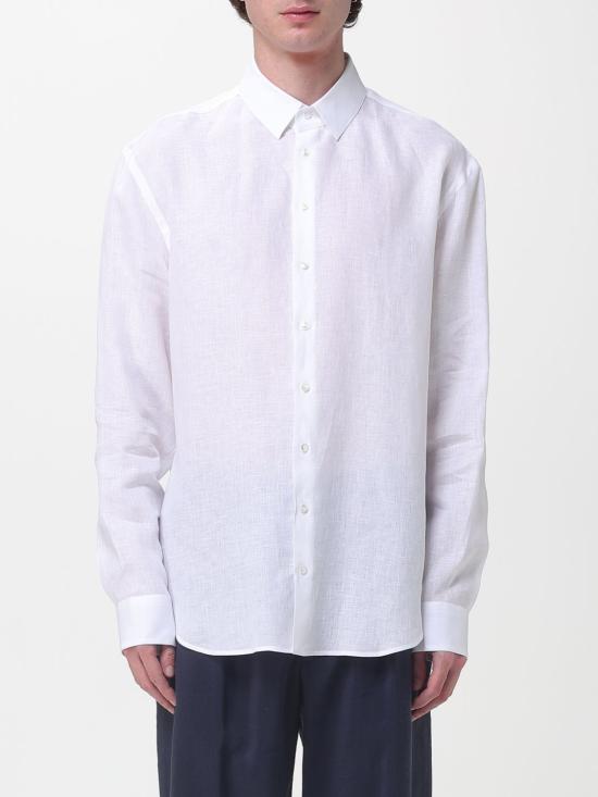 26SS 조르지오 아르마니 레규러 핏 린넨 셔츠 8WGCCZ98TZC62 U0BN White