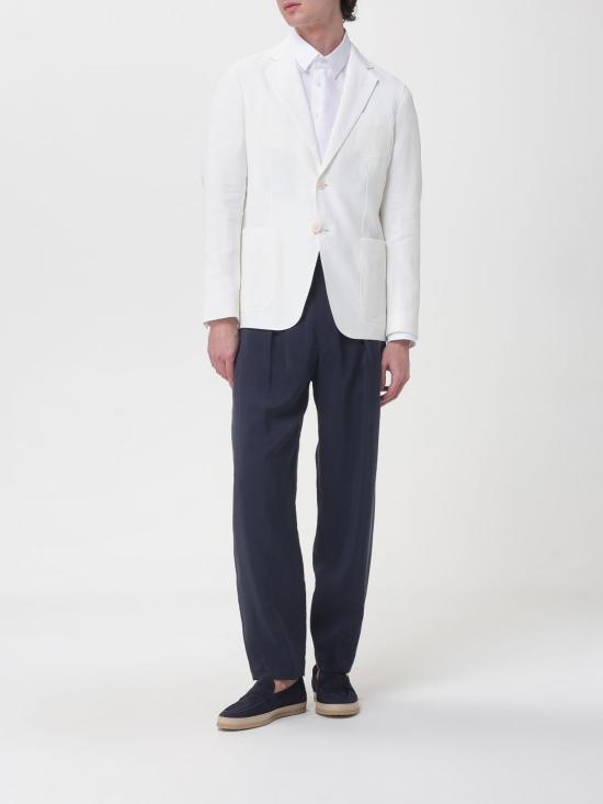 26SS 조르지오 아르마니 레규러 핏 린넨 셔츠 8WGCCZ98TZC62 U0BN White - GIORGIO ARMANI