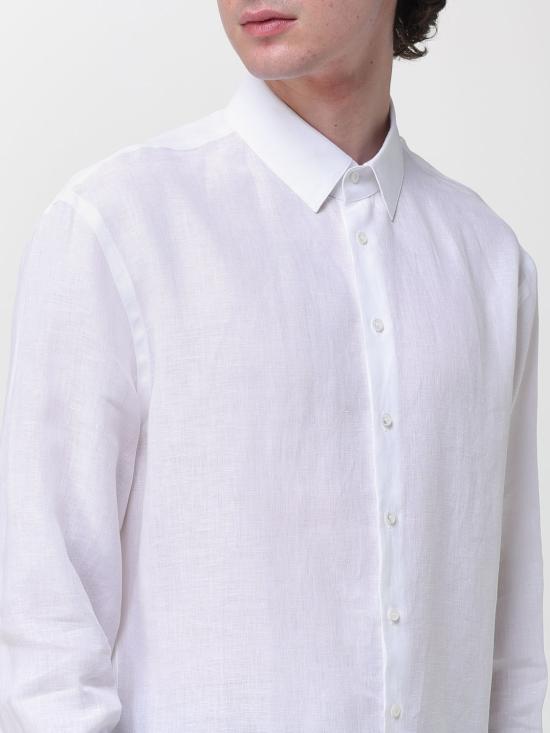 26SS 조르지오 아르마니 레규러 핏 린넨 셔츠 8WGCCZ98TZC62 U0BN White - GIORGIO ARMANI