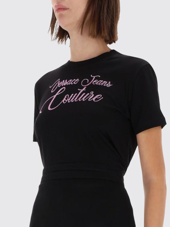 25FW 베르사체 반팔 티셔츠 79HAHT05CJ03T 899 Black - VERSACE