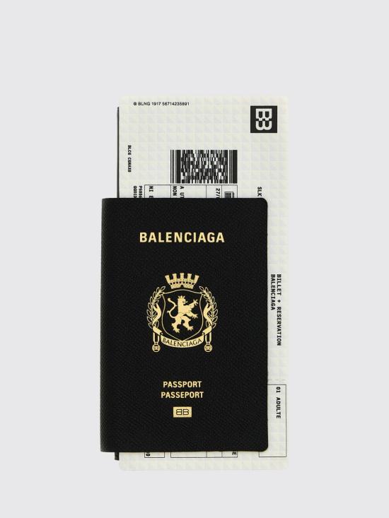 26SS 발렌시아가 패스포트 2 티켓 장지갑 7877742AA3R 1000 Black