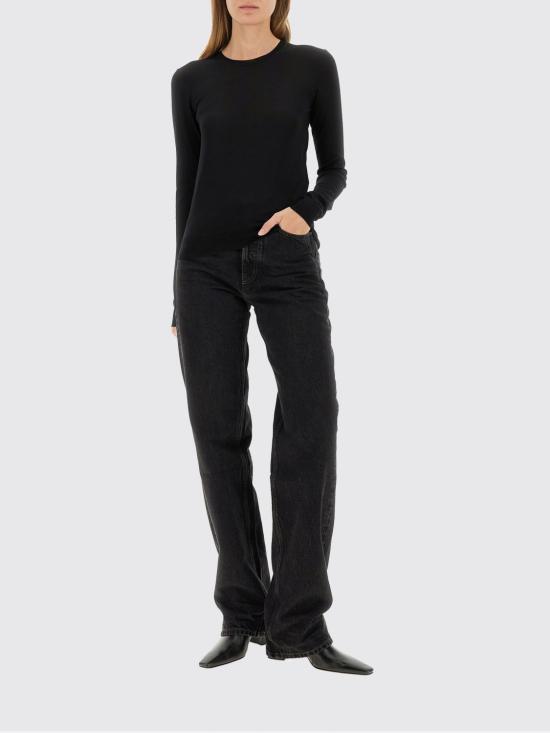 25FW 생로랑 카산드르 크루넥 스웨터 834223Y76GM 1000 Black - SAINT LAURENT