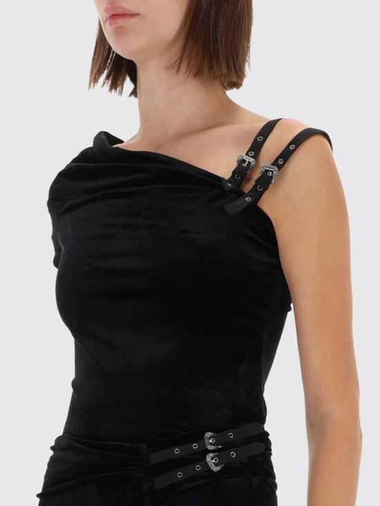 25FW 베르사체 탑 79HAM616J0237 899 Black - VERSACE