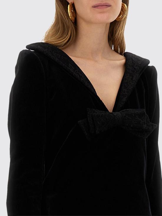 25FW 니나리찌 롱 원피스 25ACRO034CO1100 U9000 Black - NINA RICCI