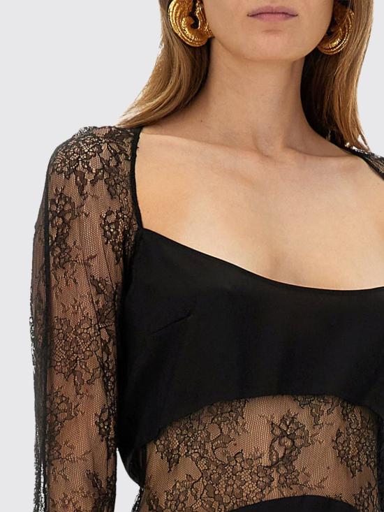 25FW 니나리찌 롱 원피스 25ACRO033PA0492 U9000 Black - NINA RICCI