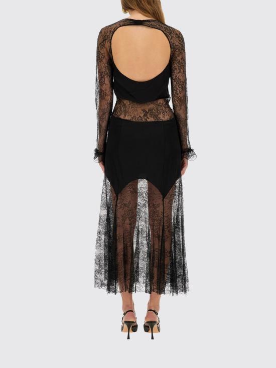 25FW 니나리찌 롱 원피스 25ACRO033PA0492 U9000 Black - NINA RICCI