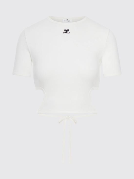 26SS 쿠레쥬 반팔 티셔츠 226JTS256JS0203 0001 White - COURREGES