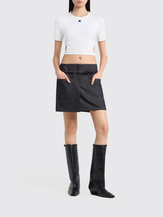 26SS 쿠레쥬 반팔 티셔츠 226JTS256JS0203 0001 White - COURREGES