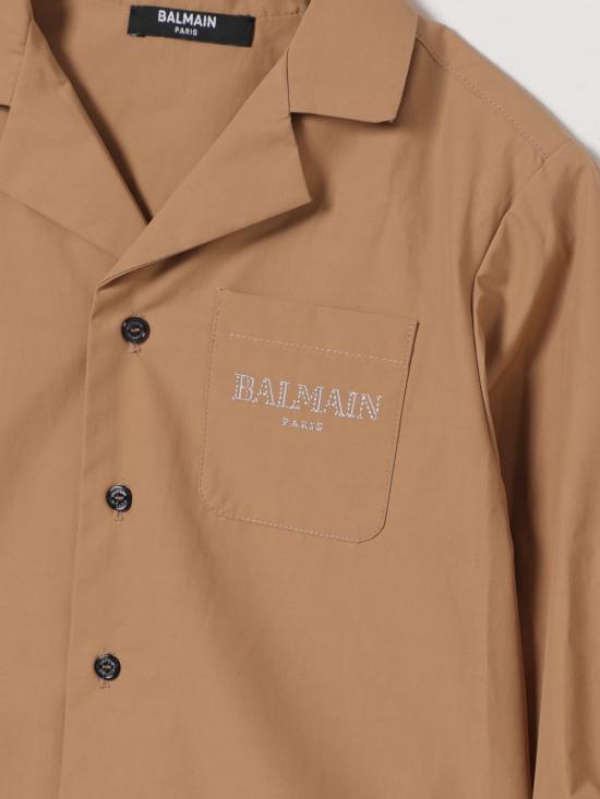 26SS [키즈] 발망 캐주얼 자켓 BY2P90B0094 116 Brown - BALMAIN