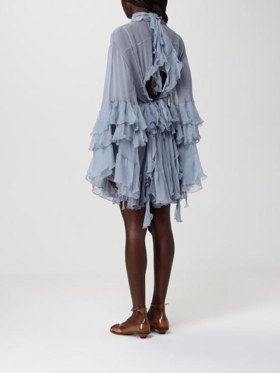 26SS 끌로에 롱 원피스 CH26SRO52001 011 Gnawed Blue - CHLOE