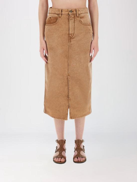 25FW 이자벨마랑 롱 스커트 JU0045FBB1H07I 10OE Brown