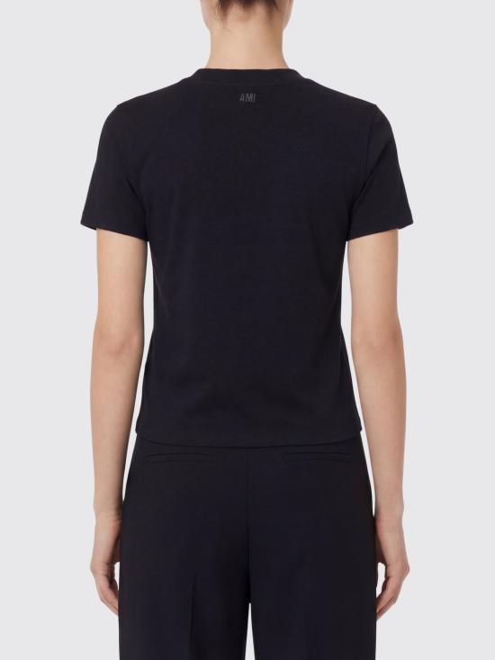 26SS 아미 스몰 하트 로고 코튼 크롭 티셔츠 FTS347724 045 Black - AMI
