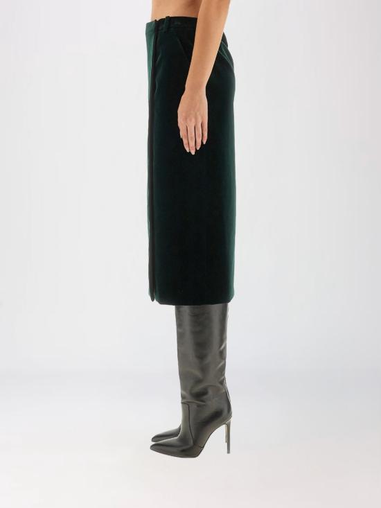 25FW 생로랑 미디 스커트 826769Y580T 3181 Green - SAINT LAURENT