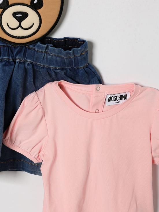 26SS [키즈] 모스키노 오버롤 MDG01VLXE43 50209 Pink - MOSCHINO