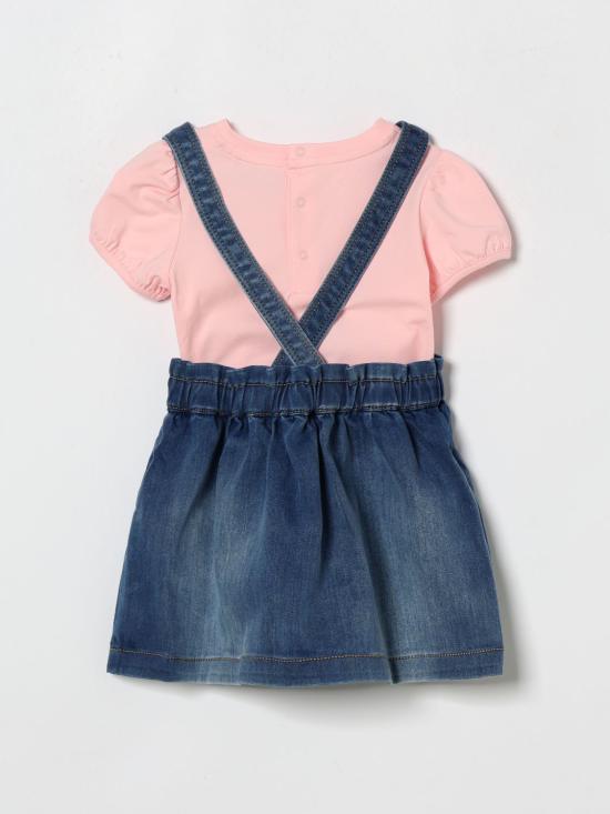 26SS [키즈] 모스키노 오버롤 MDG01VLXE43 50209 Pink - MOSCHINO