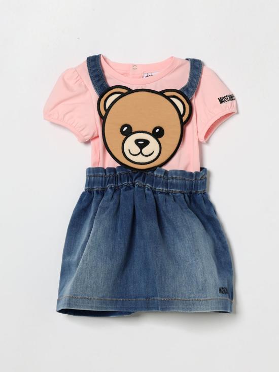 26SS [키즈] 모스키노 오버롤 MDG01VLXE43 50209 Pink