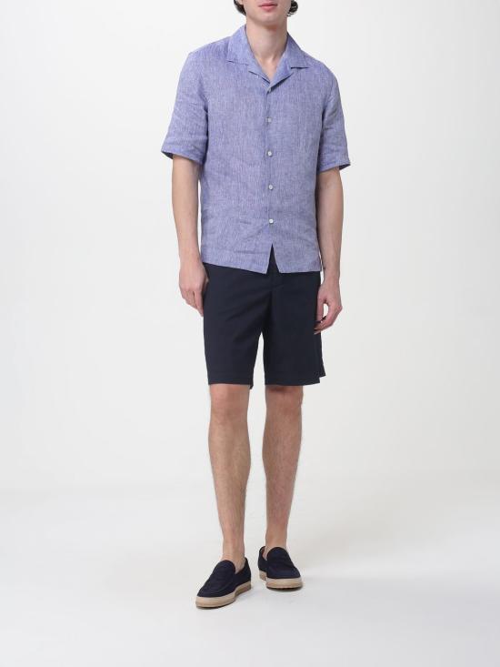 26SS 브루넬로 쿠치넬리 이지 핏 리넨 셔츠 MM6840615 C110 Denim - BRUNELLO CUCINELLI