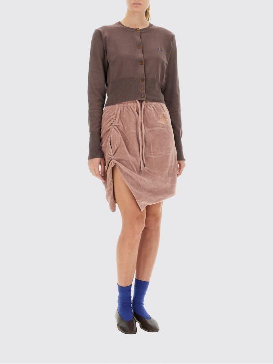 25FW 비비안웨스트우드 베아 크롭드 가디건 1803002UY001V D408 Brown - VIVIENNE WESTWOOD