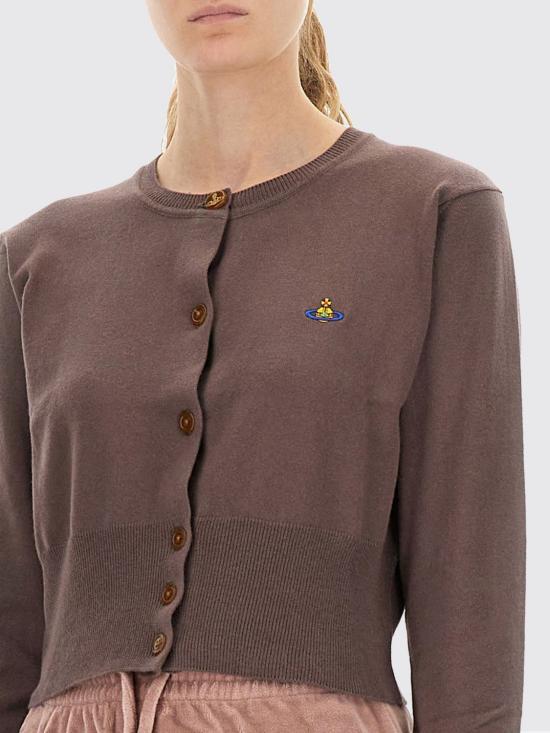 25FW 비비안웨스트우드 베아 크롭드 가디건 1803002UY001V D408 Brown - VIVIENNE WESTWOOD