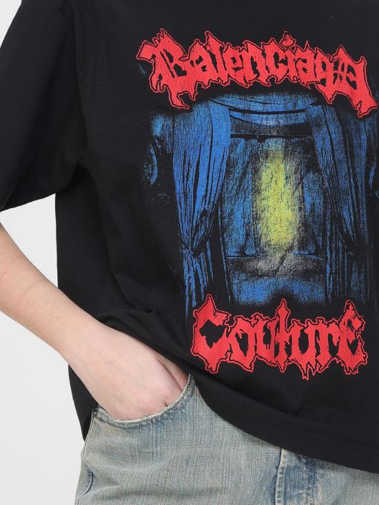 26SS 발렌시아가 반팔 티셔츠 850990TUVD5 1000 Black - BALENCIAGA