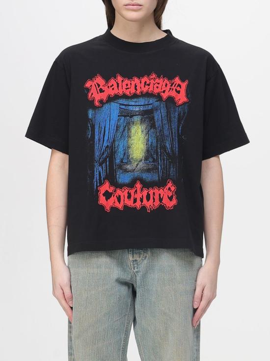 26SS 발렌시아가 반팔 티셔츠 850990TUVD5 1000 Black