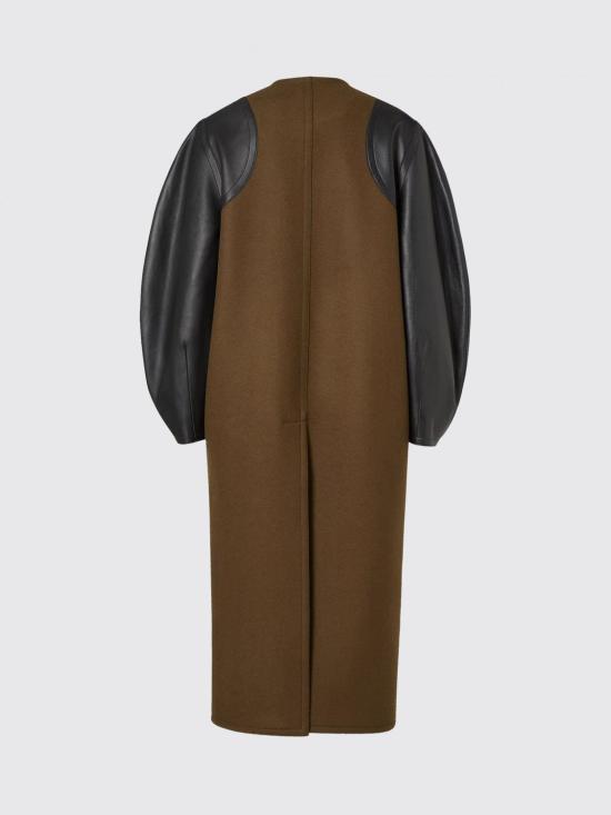 25FW 펜디 울 가죽 코트 FF6150AJ0K F1T6G Green - FENDI