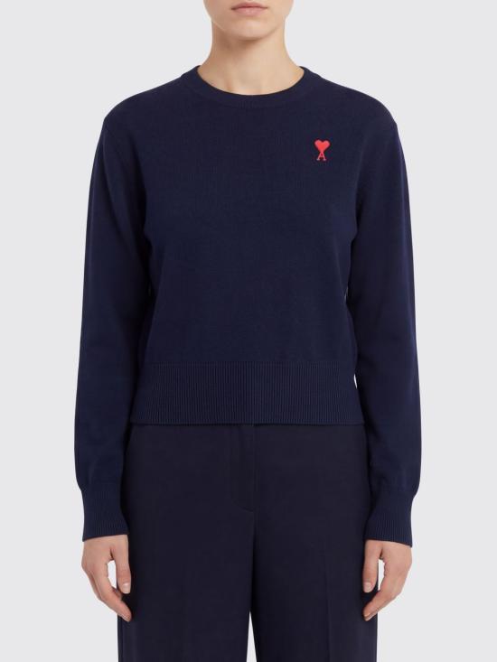 26SS 아미 ADC 자수 크루넥 스웨터 FKS826001 414 Marine