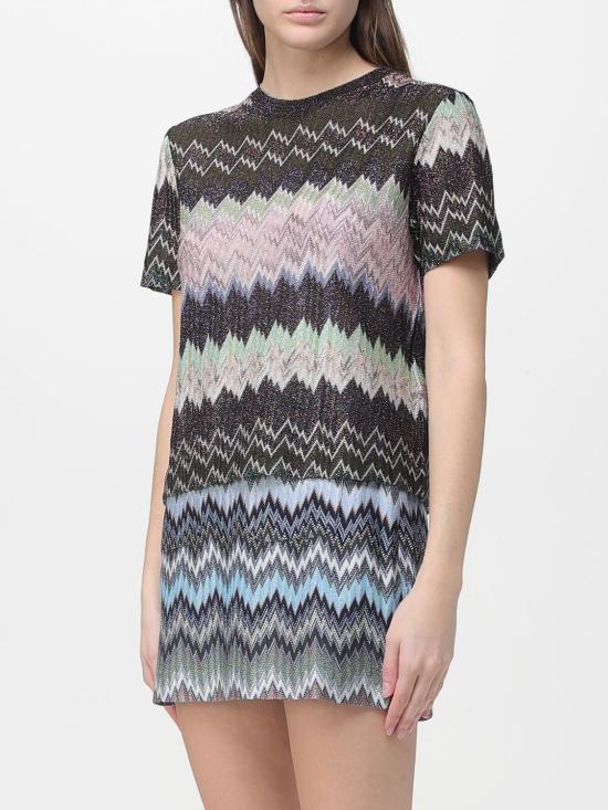 26SS 미소니 반팔 티셔츠 DS26SL01BR014W SM9YN Multicolor - MISSONI