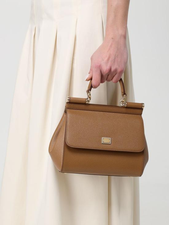 26SS 돌체앤가바나 미디움 시실리 핸드백 BB6003B1001 8M417 Brown - DOLCE & GABBANA