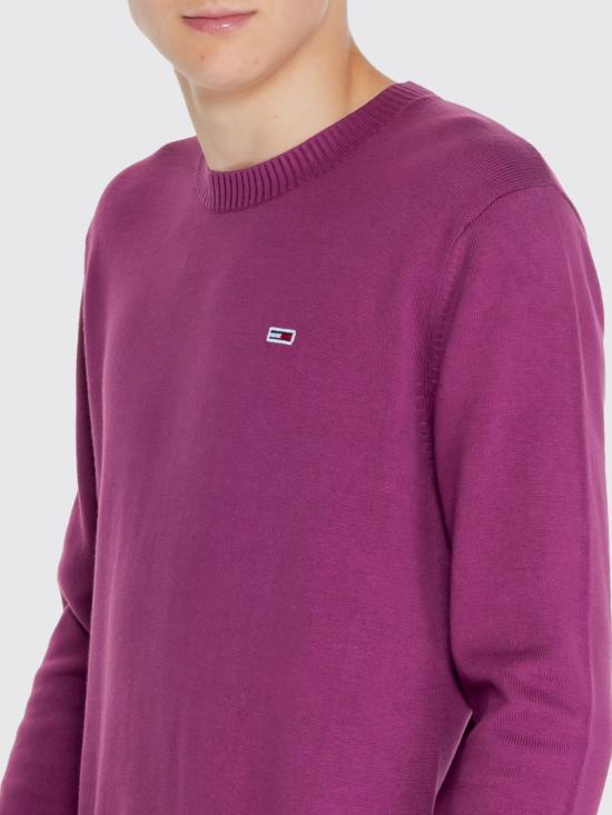 25FW 타미힐피거 스웨터 DM0DM18895 VVK Red Purple - TOMMY HILFIGER