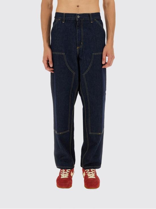 25FW 칼하트 WIP 스미스 데님 더블 니 팬츠 I032699 01 02 Navy