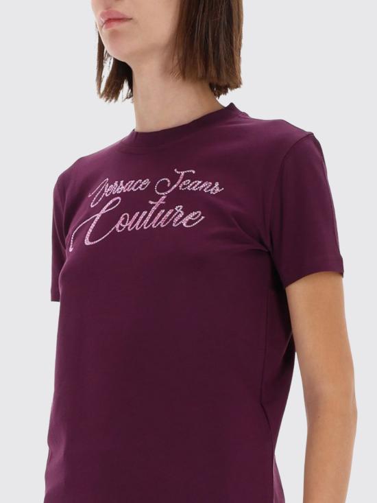 25FW 베르사체 반팔 티셔츠 79HAHT05CJ03T 317 Burgundy - VERSACE