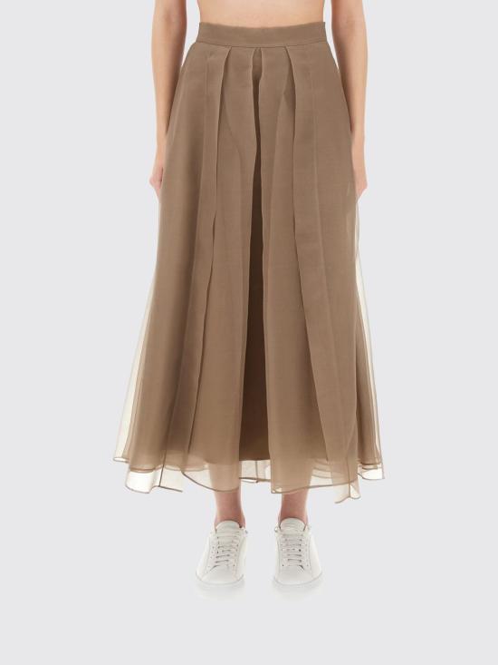 25FW 브루넬로 쿠치넬리 롱 스커트 MF940G3875 C8909 Beige - BRUNELLO CUCINELLI