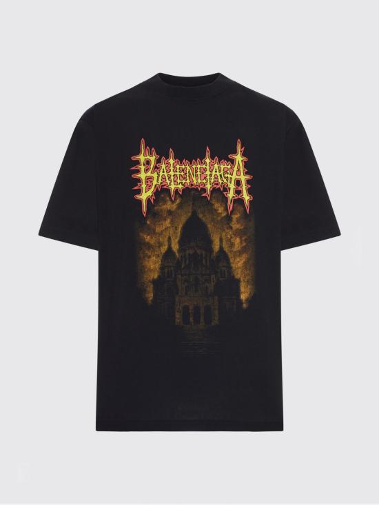 26SS 발렌시아가 반팔 티셔츠 764235TUVE4 1000 Black