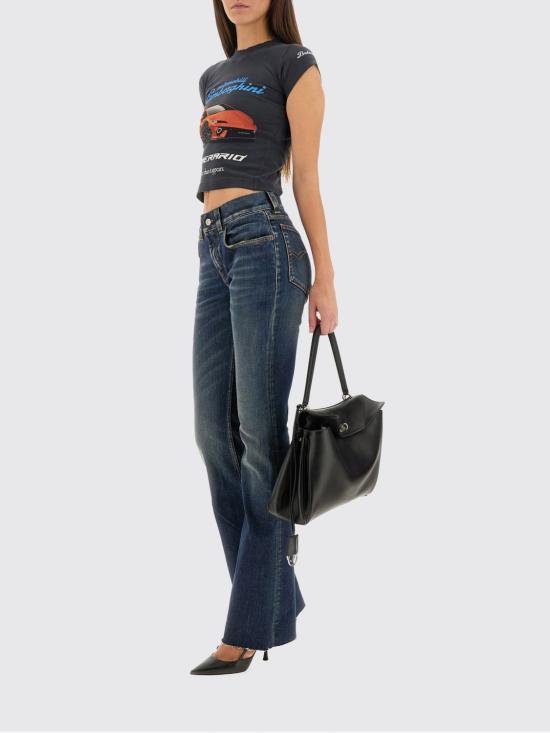 25FW 발렌시아가 슬림 핏 부츠컷 팬츠 838692TSWC4 5002 Blue - BALENCIAGA