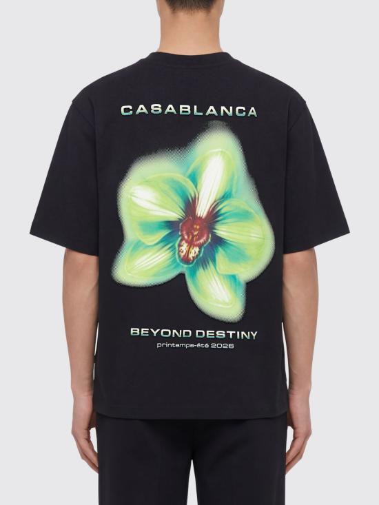 26SS 카사블랑카 반팔 티셔츠 MSP26JTS044 06 Black - CASABLANCA