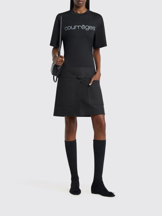 26SS 쿠레쥬 반팔 티셔츠 226JTS168JS0233 9999 Black - COURREGES