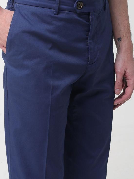 26SS 브루넬로 쿠치넬리 코튼 스트래치 미드 라이즈 슬림 핏 치노 M289LI1770 C6049 Denim - BRUNELLO CUCINELLI