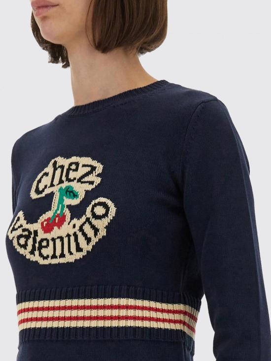 25FW 발렌티노 가라바니 스웨터 7B3KC66Q9HM 0W6 Navy - VALENTINO GARAVANI